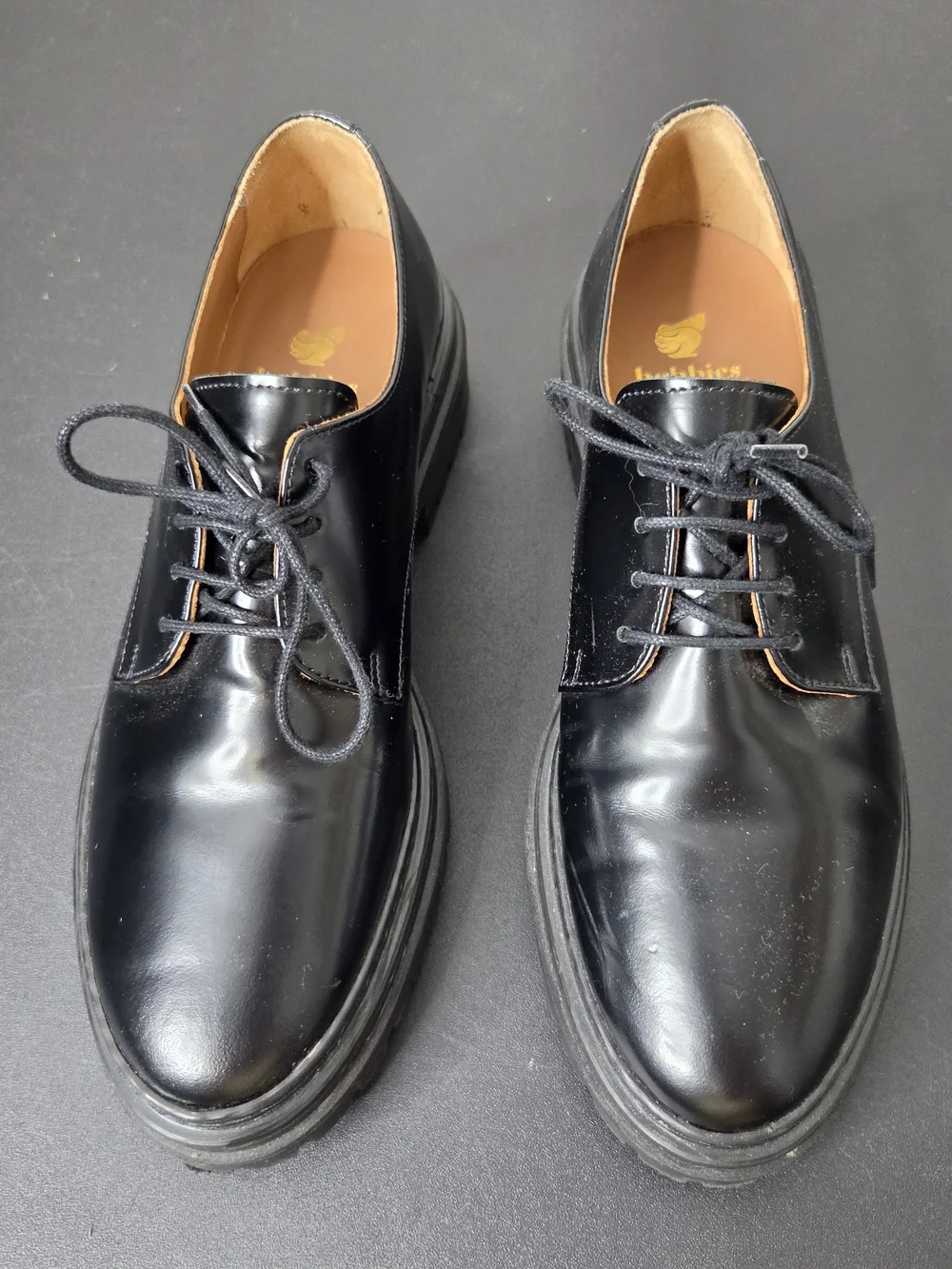 Bobbies Paris Chunky Oxford Black Leather Shoes